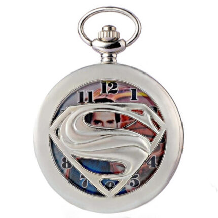 슈퍼맨 은색 회중 시계_쥬얼리 영화 기념 생일선물 여행 기념품 관광